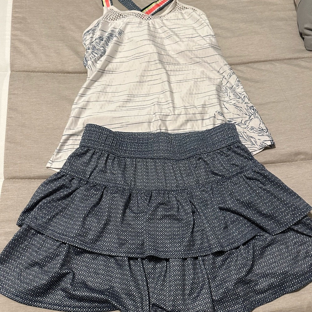 Lucky in Love White and Blue Tennis Outfit bundle